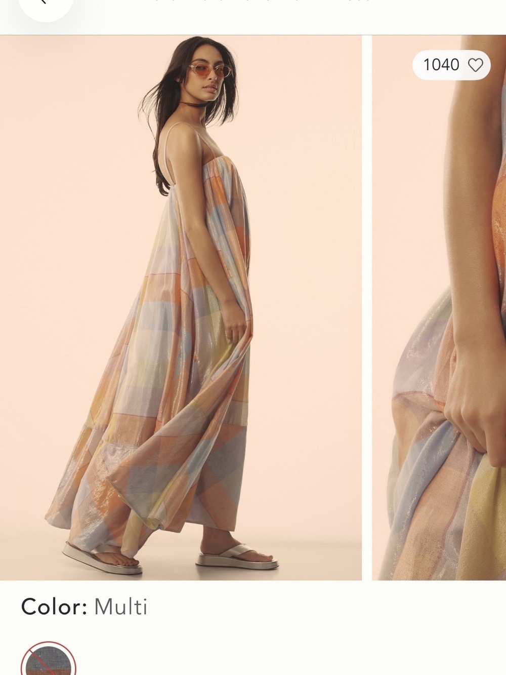 Pilcro for Anthropologie Pastel Plaid Strapless Maxi Dress - Picture 5 of 11
